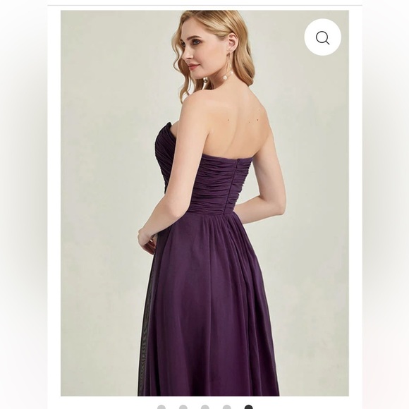New May Queen Strapless Maxi Dress Gown Corset Top Evening Prom Purple Plum 10 - Picture 5 of 16
